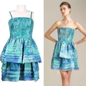 Adrianna Papell Jeweled Mermaid Tier Party Dress